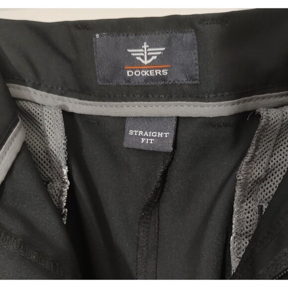 Dockers Black Dress Pants 38X31 Straight Fit Flat Front 100% Polyester C… - Picture 2 of 11